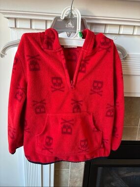 Crazy 8 Red Fleece Hooded Half-Zip Pullover Size 3T